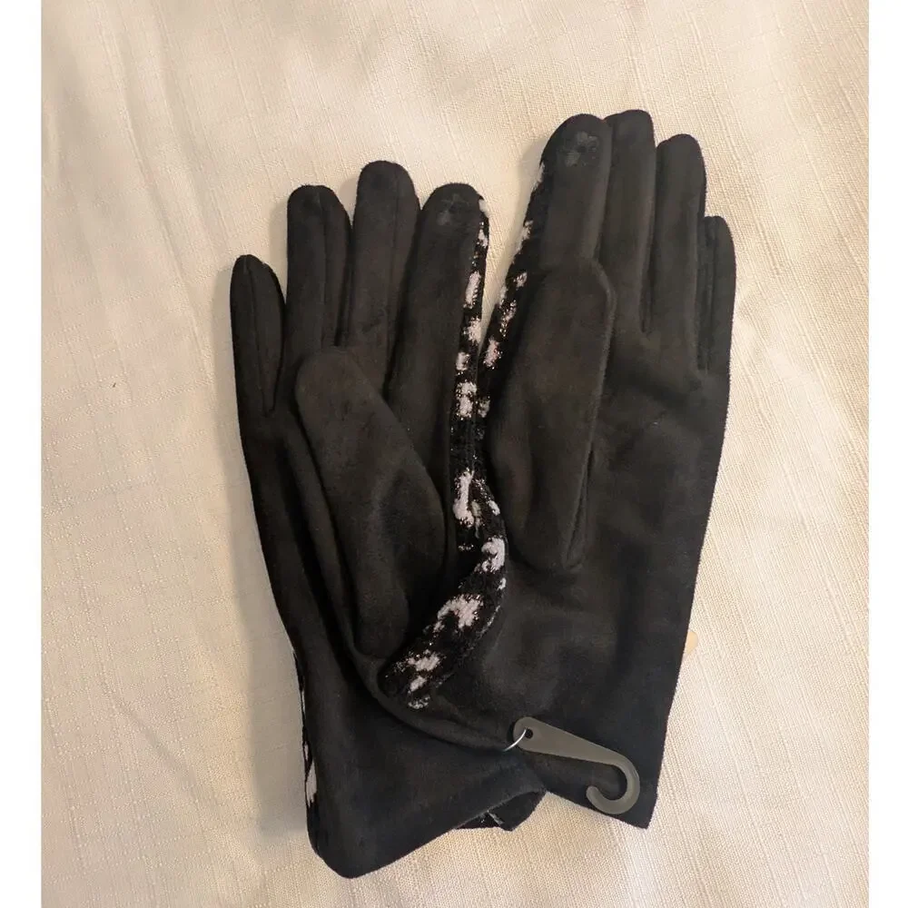Fadivo New York Animal Print Black Gloves